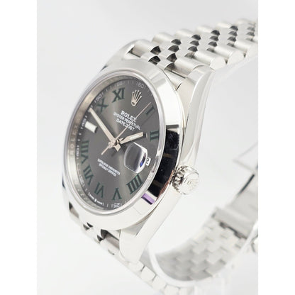 Rolex DateJust 41mm Wimbledon Roman Dial Swiss Stainless Jubilee 126300 Watch