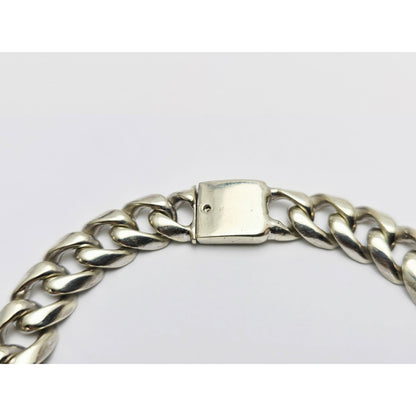 Fancy 14K White Gold Cuban Link Bracelet