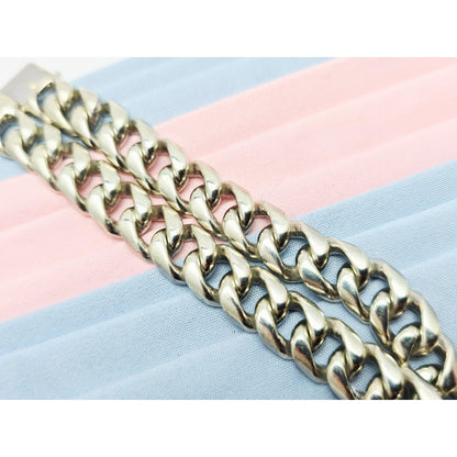 Fancy 14K White Gold Cuban Link Bracelet
