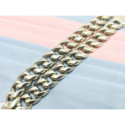 Fancy 14K White Gold Cuban Link Bracelet