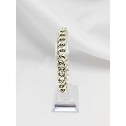 Fancy 14K White Gold Cuban Link Bracelet