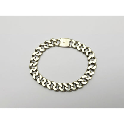 Fancy 14K White Gold Cuban Link Bracelet