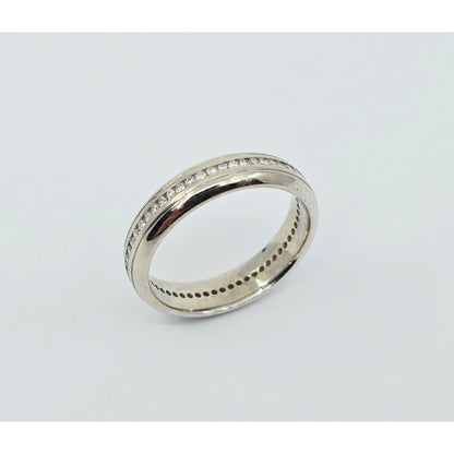 14K White Gold Diamond Eternity Wedding Band Ring