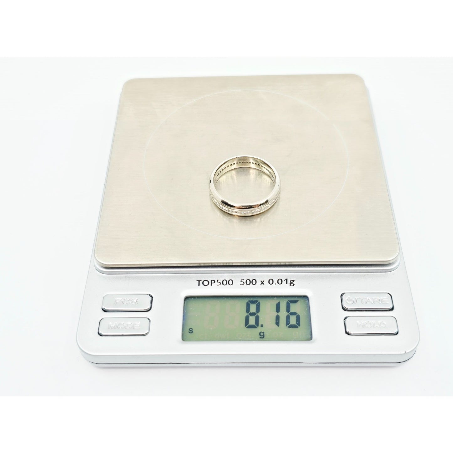 14K White Gold Diamond Eternity Wedding Band Ring