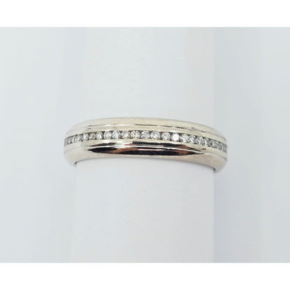 14K White Gold Diamond Eternity Wedding Band Ring