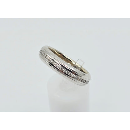 14K White Gold Diamond Eternity Wedding Band Ring