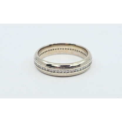 14K White Gold Diamond Eternity Wedding Band Ring