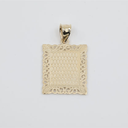 14K Two Tone Gold Diamond Cut Initial Letter "A" Charm Pendant