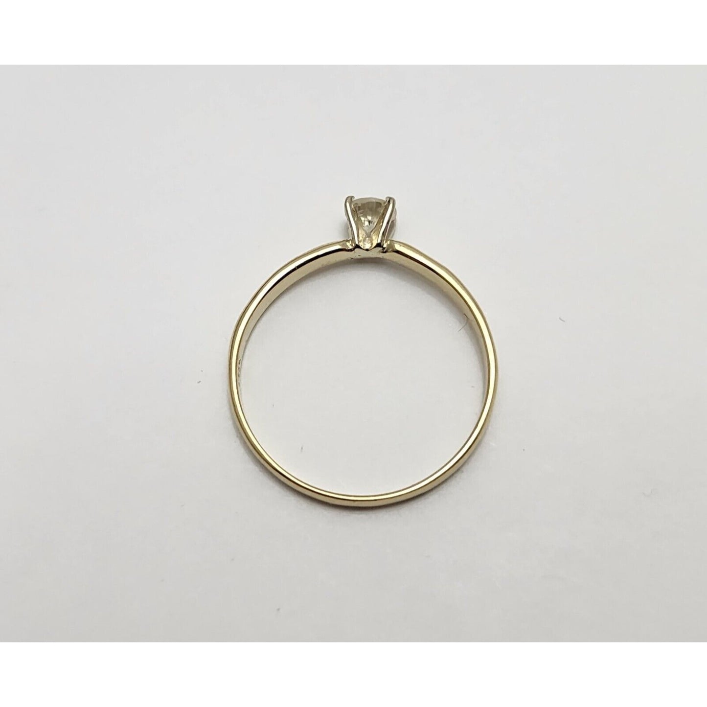 14K Yellow Gold Solitaire Diamond Wedding Ring