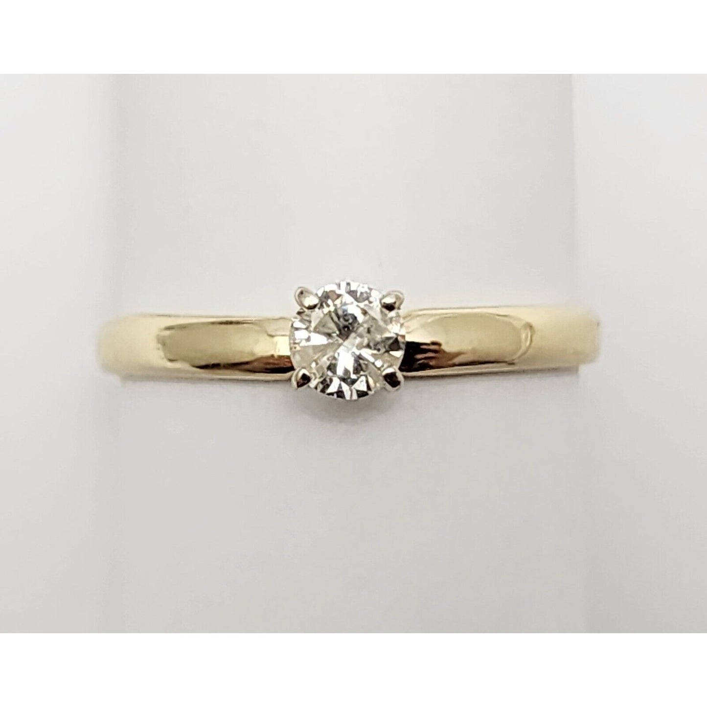 14K Yellow Gold Solitaire Diamond Wedding Ring