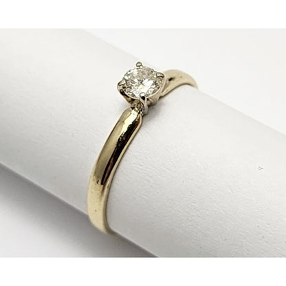 14K Yellow Gold Solitaire Diamond Wedding Ring