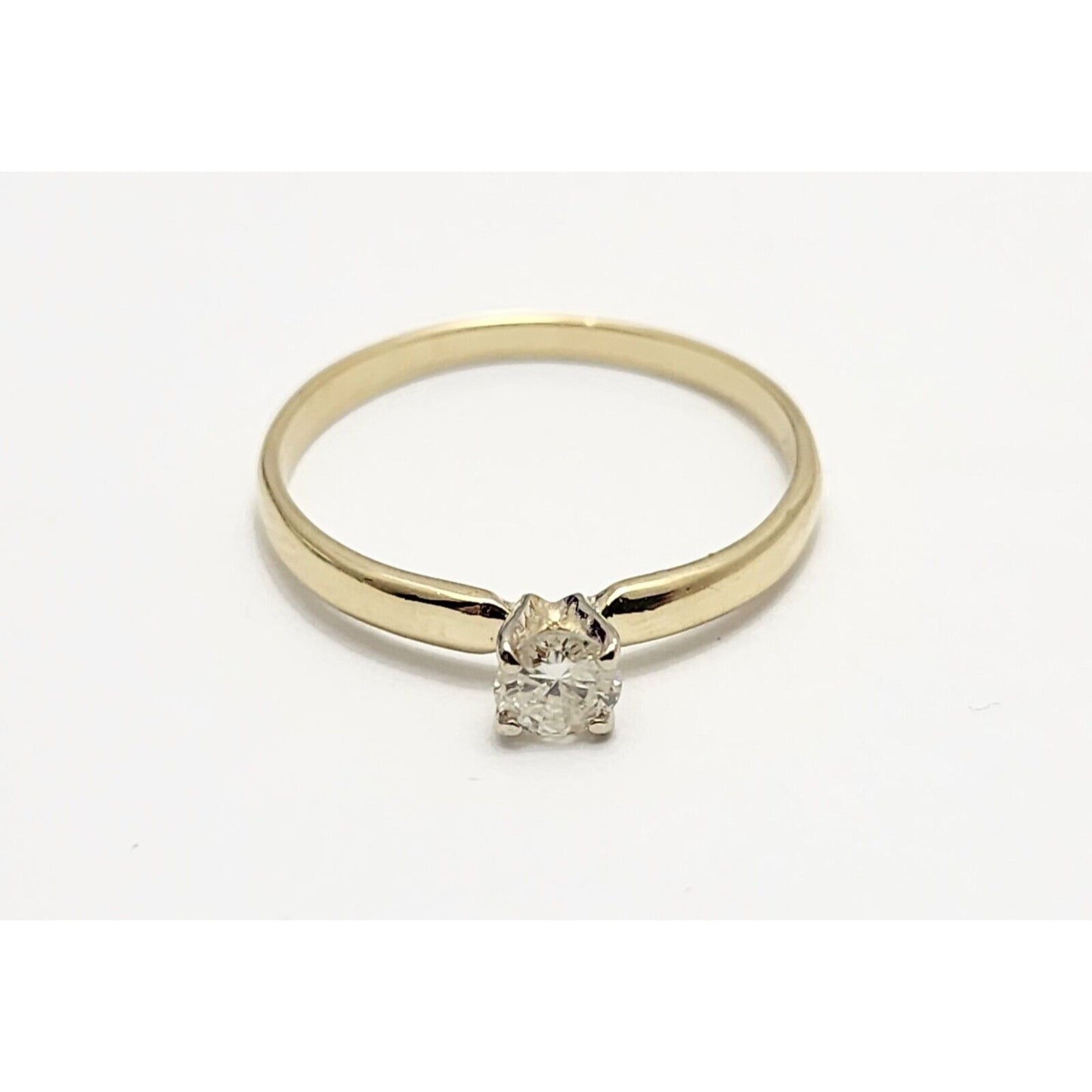 14K Yellow Gold Solitaire Diamond Wedding Ring