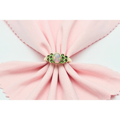 14K Yellow Gold Opal & Chrysoprase Ring