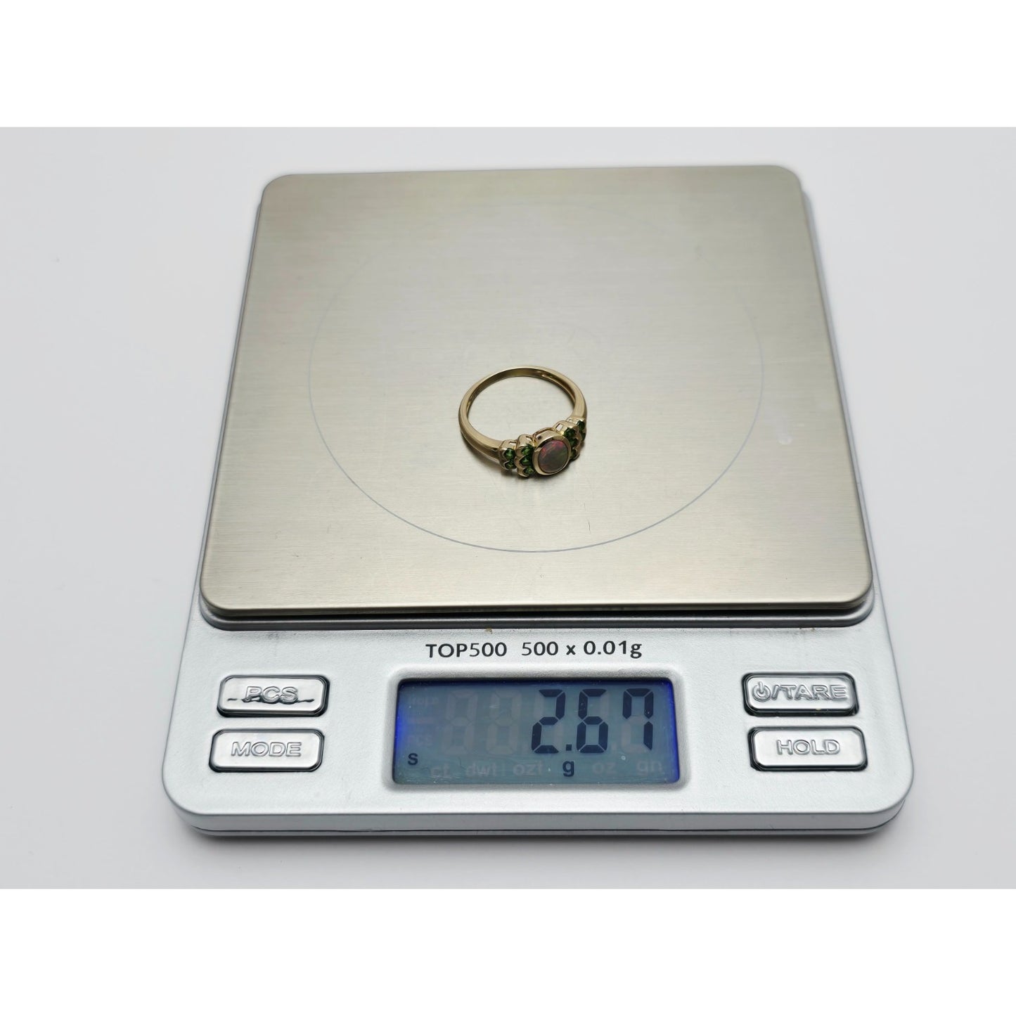 14K Yellow Gold Opal & Chrysoprase Ring