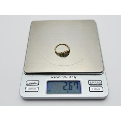 14K Yellow Gold Opal & Chrysoprase Ring