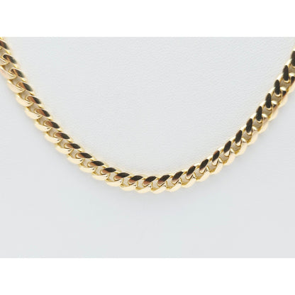 14K Yellow Gold Cuban Curb Link Chain Necklace