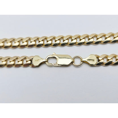 14K Yellow Gold Cuban Curb Link Chain Necklace