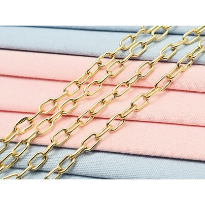14K Yellow Gold Anchor Cable Link Chain Necklace