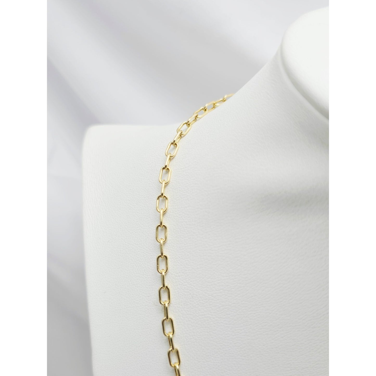 14K Yellow Gold Anchor Cable Link Chain Necklace