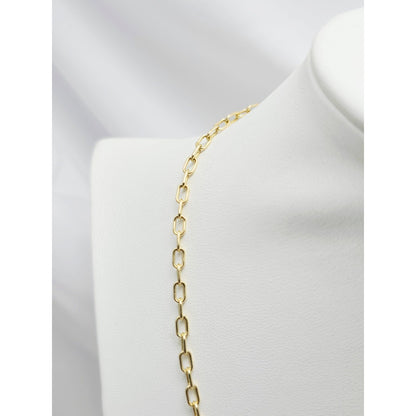 14K Yellow Gold Anchor Cable Link Chain Necklace