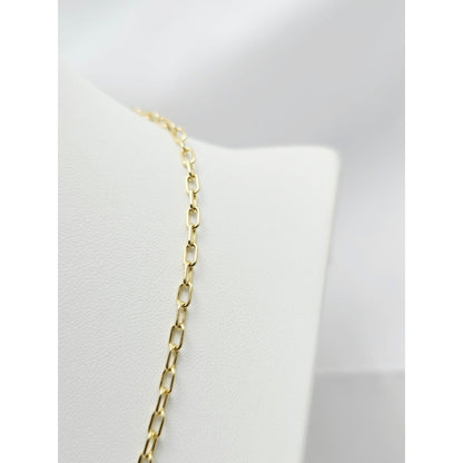 14K Yellow Gold Anchor Cable Link Chain Necklace