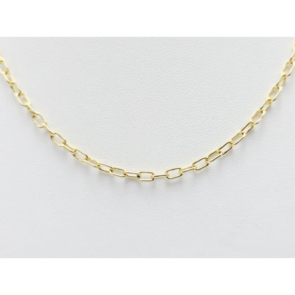 14K Yellow Gold Anchor Cable Link Chain Necklace