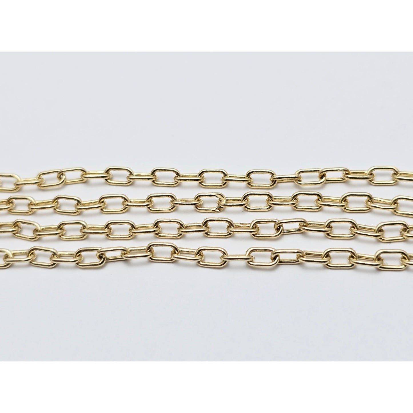 14K Yellow Gold Anchor Cable Link Chain Necklace