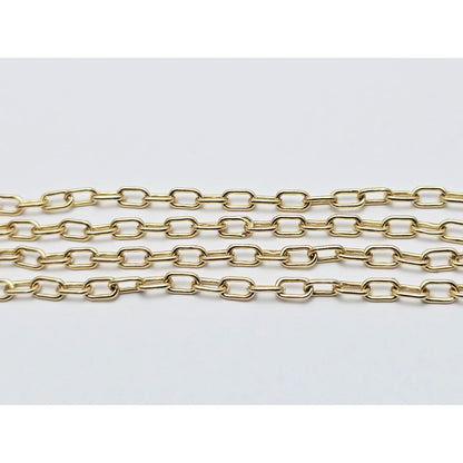 14K Yellow Gold Anchor Cable Link Chain Necklace