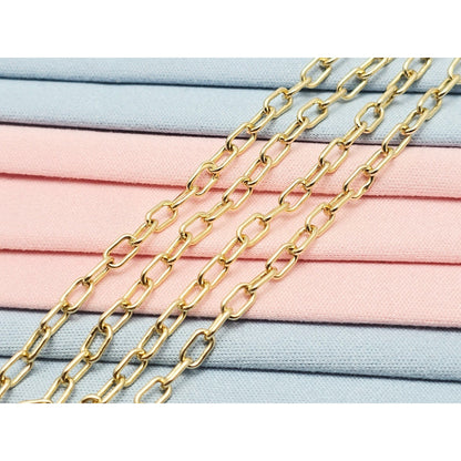 14K Yellow Gold Anchor Cable Link Chain Necklace