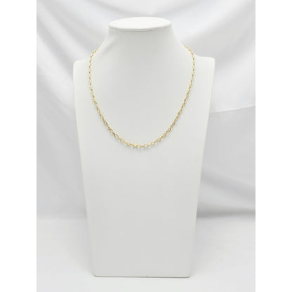 14K Yellow Gold Anchor Cable Link Chain Necklace