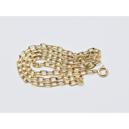 14K Yellow Gold Anchor Cable Link Chain Necklace