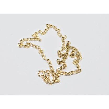 14K Yellow Gold Anchor Cable Link Chain Necklace
