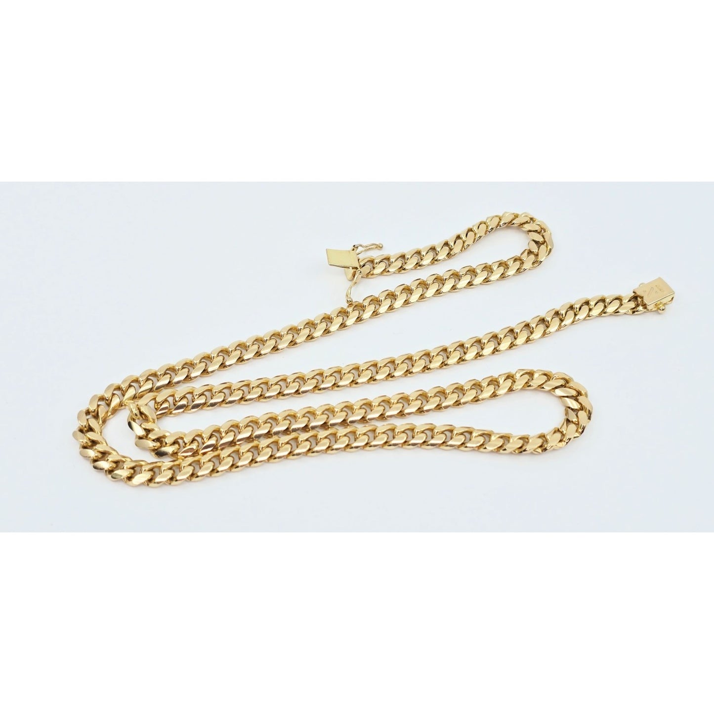 14K Yellow Gold Cuban Link Chain Necklace