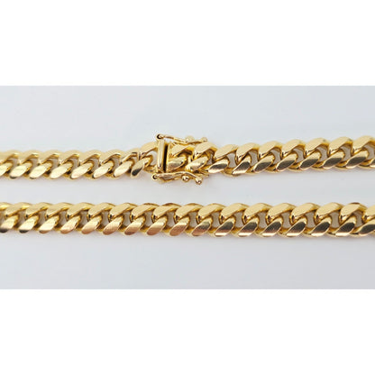 14K Yellow Gold Cuban Link Chain Necklace