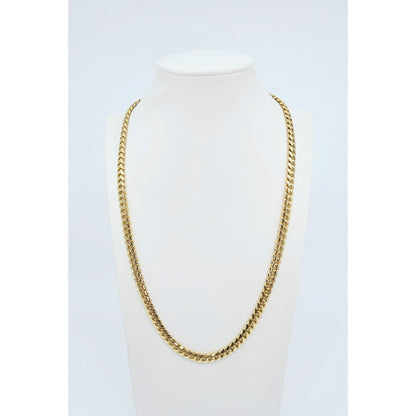 14K Yellow Gold Cuban Link Chain Necklace