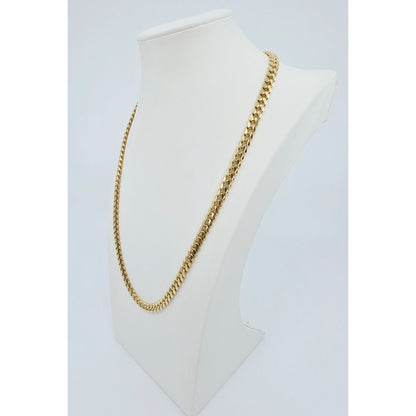 14K Yellow Gold Cuban Link Chain Necklace