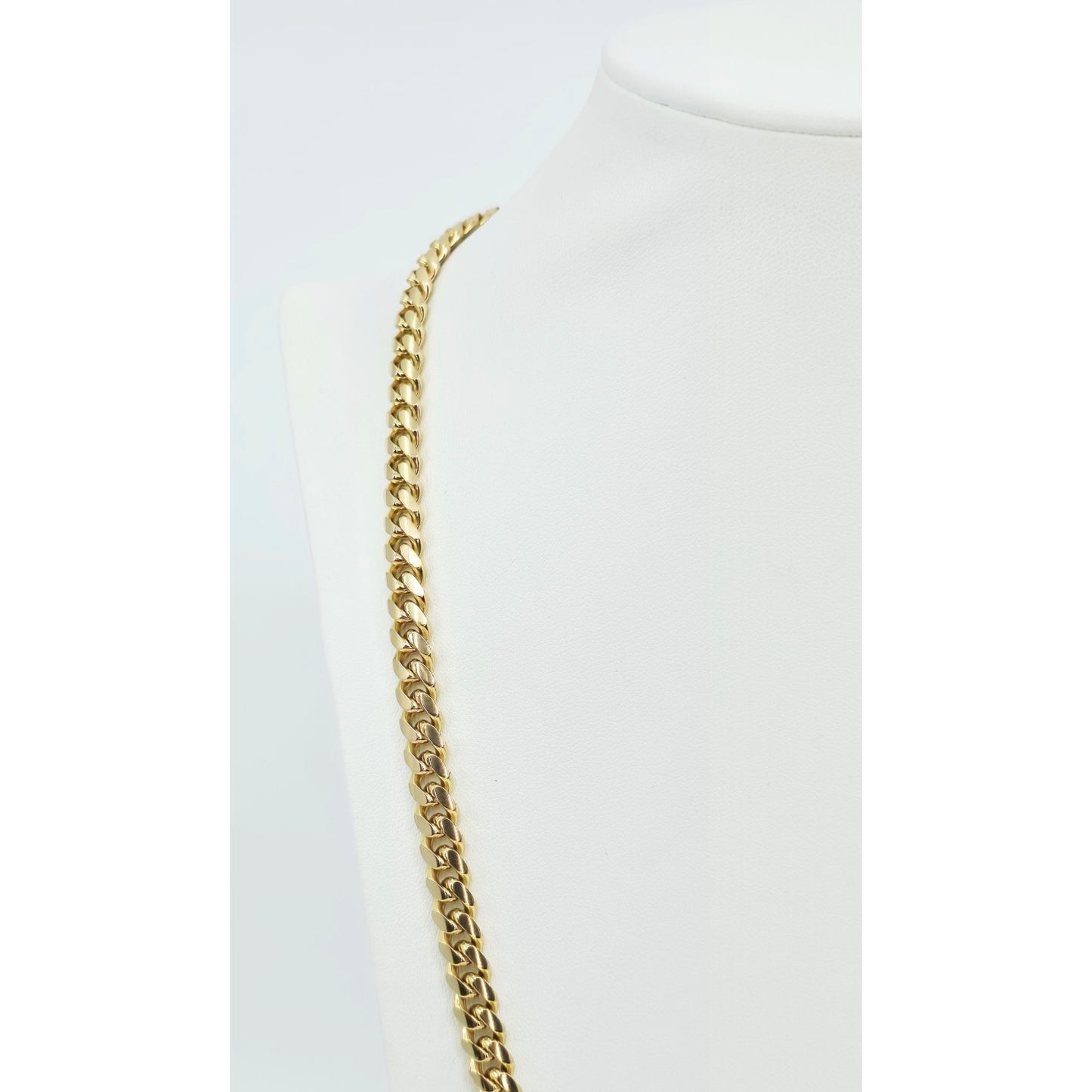 14K Yellow Gold Cuban Link Chain Necklace