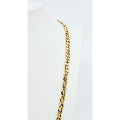 14K Yellow Gold Cuban Link Chain Necklace
