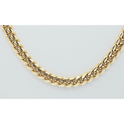 14K Yellow Gold Cuban Link Chain Necklace