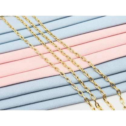 18K Yellow Gold Cable Link Chain Necklace