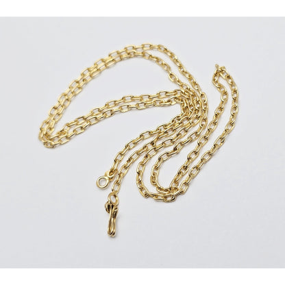 18K Yellow Gold Cable Link Chain Necklace