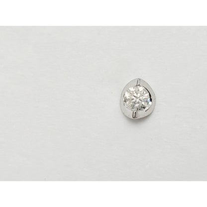 14K White Gold Round Cut Diamond Stud Earrings