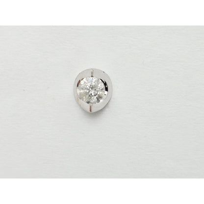14K White Gold Round Cut Diamond Stud Earrings