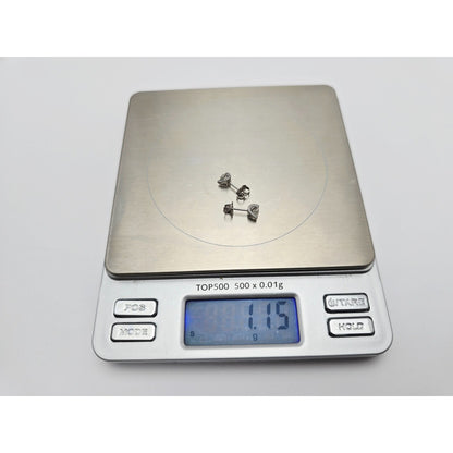 14K White Gold Round Cut Diamond Stud Earrings