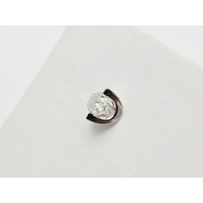 14K White Gold Round Cut Diamond Stud Earrings