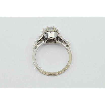 18K White Gold Ladies CZ Engagement Ring