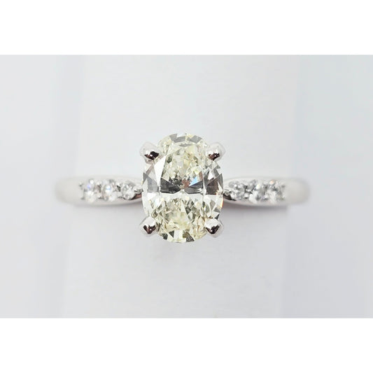 0.75ct Natural Oval Cut Solitaire Diamond Engagement 14K White Gold Ring