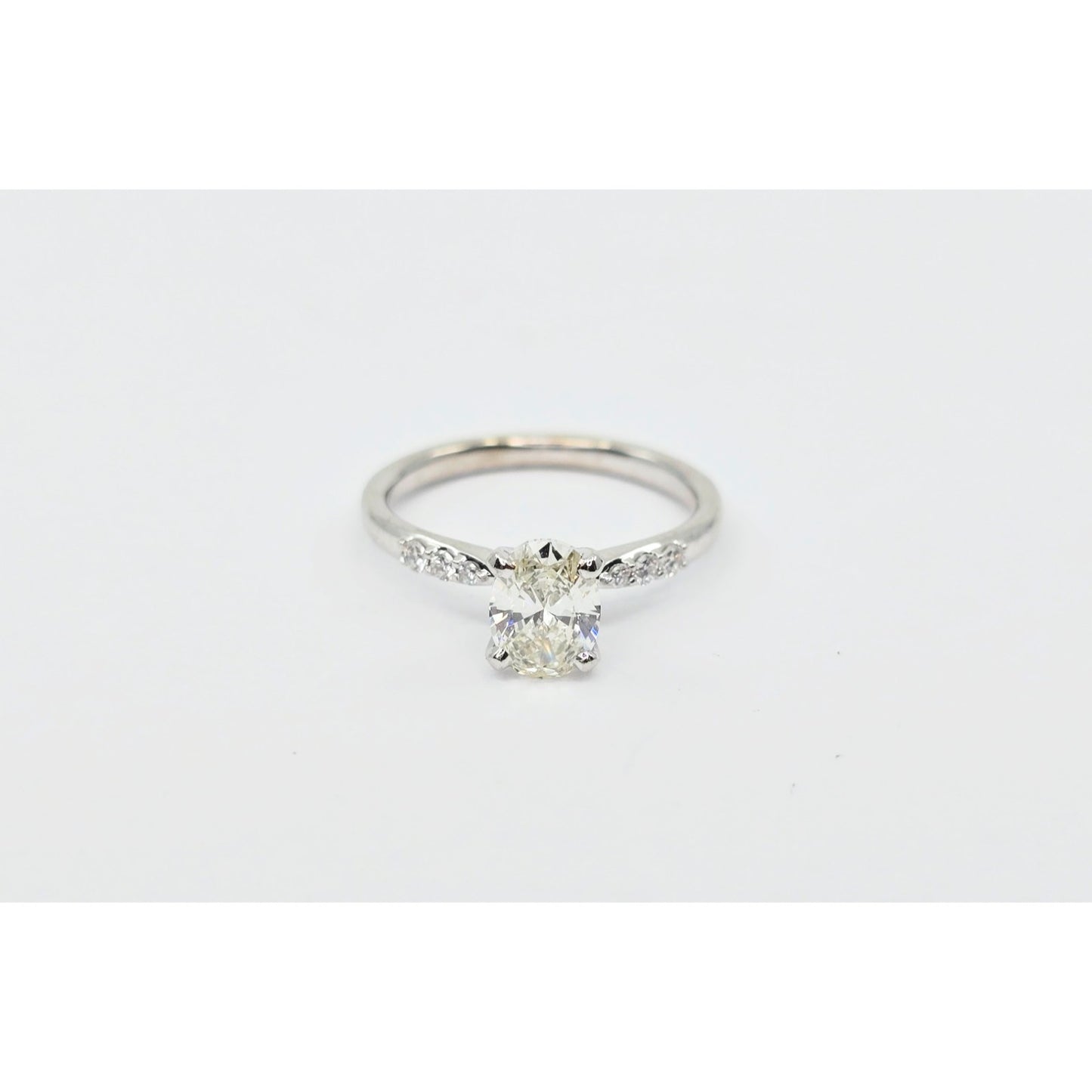 0.75ct Natural Oval Cut Solitaire Diamond Engagement 14K White Gold Ring