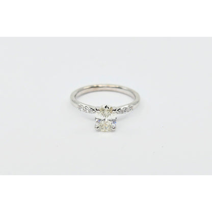 0.75ct Natural Oval Cut Solitaire Diamond Engagement 14K White Gold Ring