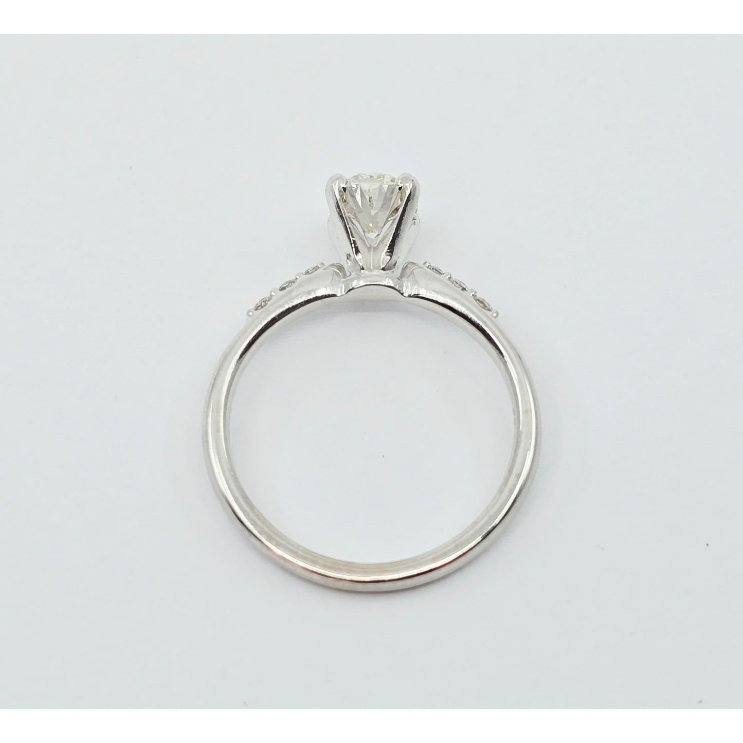 0.75ct Natural Oval Cut Solitaire Diamond Engagement 14K White Gold Ring